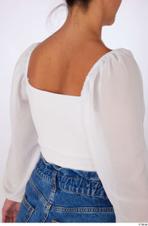 Suleika casual dressed upper body white balloon sleeve crop blouse…